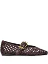Zimmermann Helix Ballet Flats In Bordeaux Leather In Multi