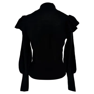 Zimmermann High Neck Knitted Sweater In Black Merino Wool