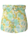 Zimmermann High Tide Ikat Shorts In Blue
