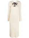 Zimmermann High Tide Lace-up Knitted Dress In Neutrals
