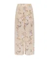 Zimmermann Cascadian Lace Trimmed Pant In Cream Botanical Floral In Brown