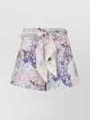 Zimmermann Dawning Printed Silk Flat Front Shorts