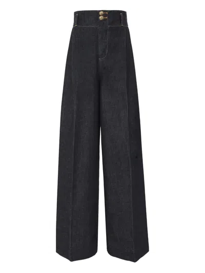 Zimmermann High-waist Pleated Jeans In Blue