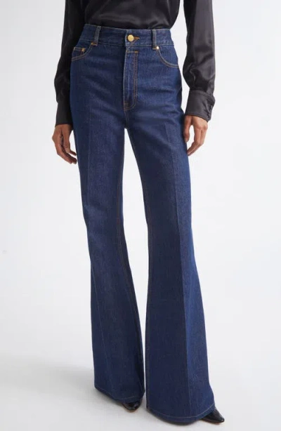 Zimmermann High Waist Slim Stretch Denim Flare Jeans In Blue
