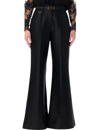 Zimmermann High-waisted Flare Pants In Black