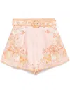 Zimmermann Acacia Linen Shorts In Pink