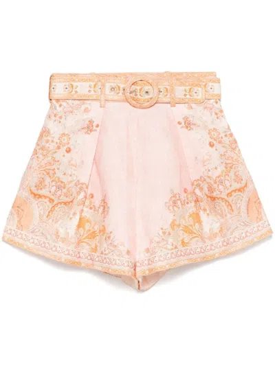 ZIMMERMANN HIGH-WAISTED FLORAL PATTERNED SHORTS