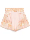 Zimmermann Acacia Linen Shorts In Pink