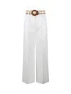 Shop Zimmermann High-waisted Linen Trousers With Wide Legs