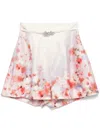 Zimmermann Crush Belted Floral-print Silk And Cotton-blend Twill Shorts In Neutrals