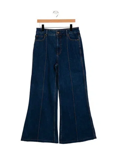 Pre-owned Zimmermann High-rise Flared Jeans In Blue
