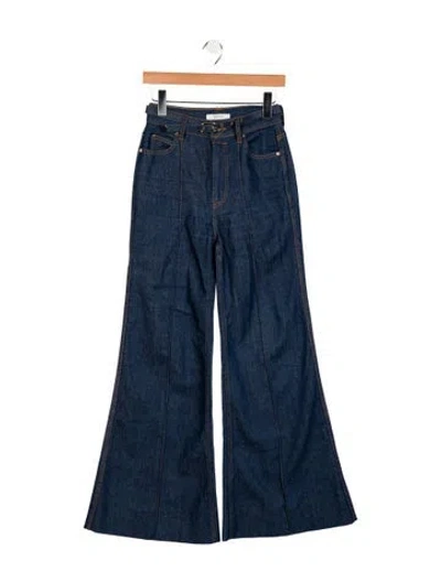Pre-owned Zimmermann High-rise Flared Jeans In Blue