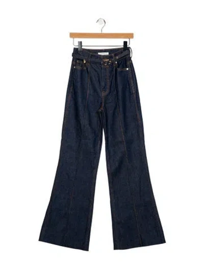 Pre-owned Zimmermann High-rise Flared Jeans In Blue