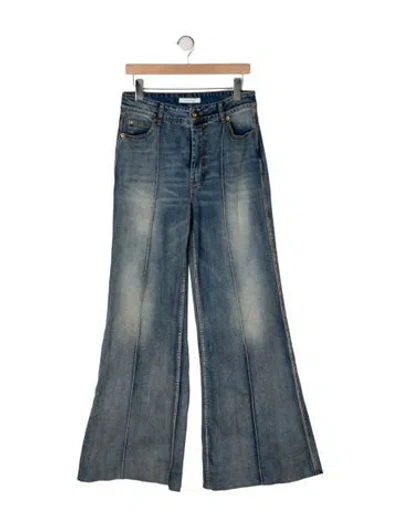 Pre-owned Zimmermann High-rise Flared Jeans In Blue