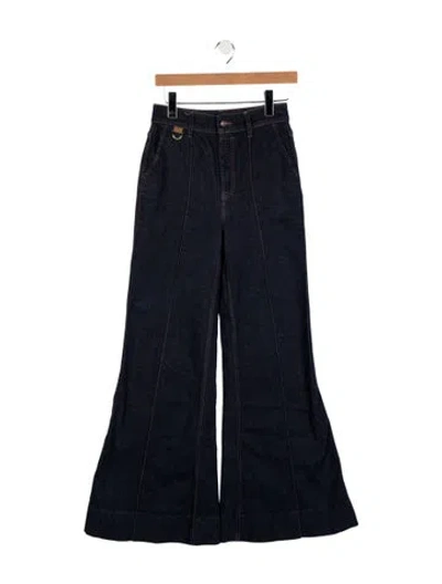 Pre-owned Zimmermann High-rise Flared Jeans In Blue