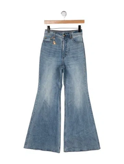Pre-owned Zimmermann High-rise Flared Jeans In Blue