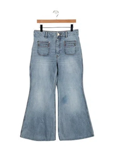Pre-owned Zimmermann High-rise Flared Jeans In Blue