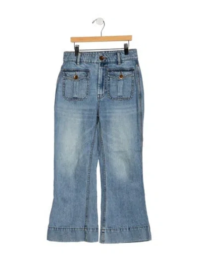 Pre-owned Zimmermann High-rise Flared Jeans In Blue