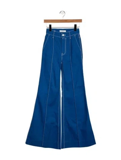 Pre-owned Zimmermann High-rise Flared Jeans In Blue
