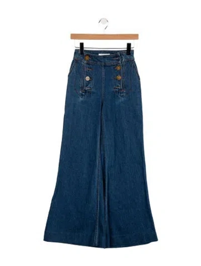 Pre-owned Zimmermann High-rise Flared Jeans In Blue