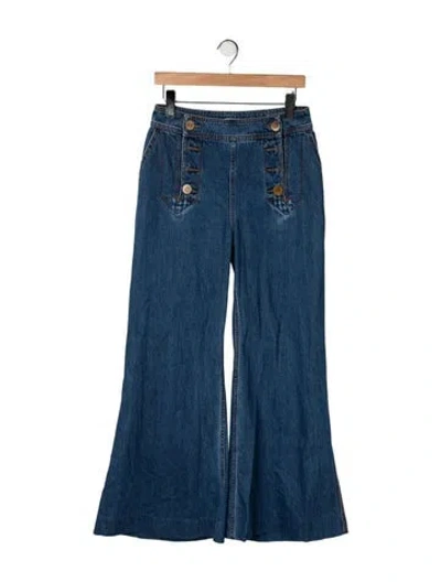 Pre-owned Zimmermann High-rise Flared Jeans In Blue