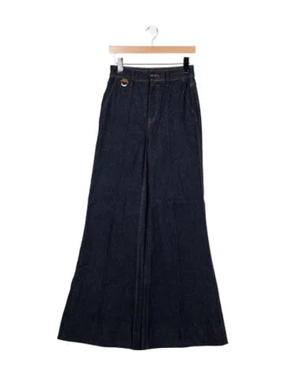Pre-owned Zimmermann High-rise Flared Jeans In Blue