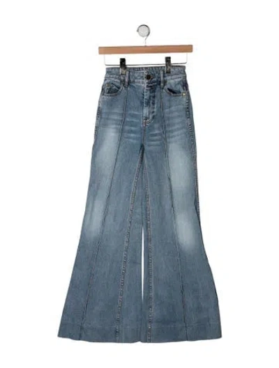 Pre-owned Zimmermann High-rise Flared Jeans In Blue