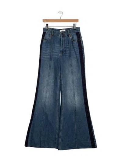 Pre-owned Zimmermann High-rise Flared Jeans In Blue
