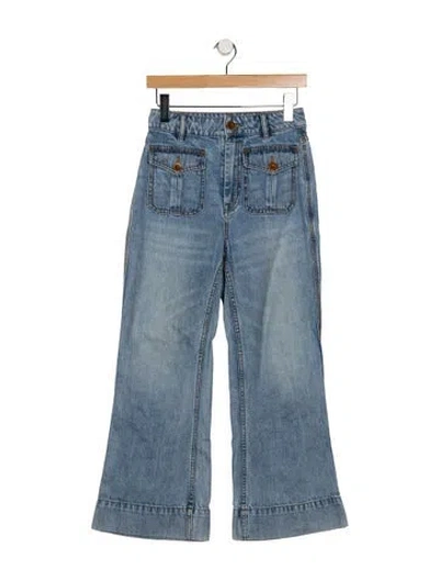 Pre-owned Zimmermann High-rise Flared Jeans In Blue
