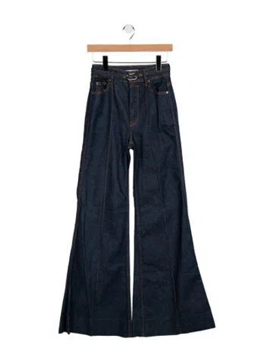 Pre-owned Zimmermann High-rise Flared Jeans In Blue
