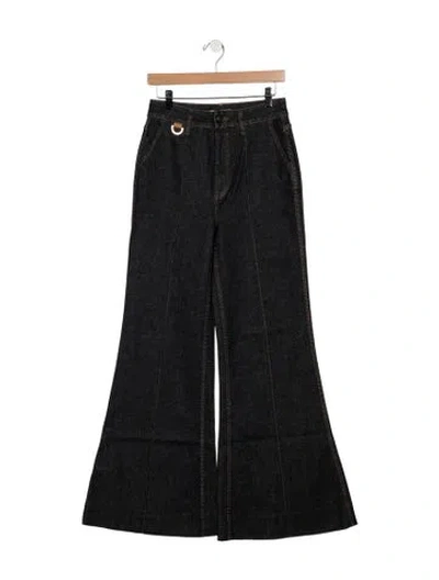 Pre-owned Zimmermann High-rise Flared Jeans In Blue
