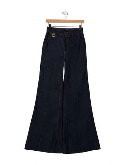 Pre-owned Zimmermann High-rise Flared Jeans In Blue