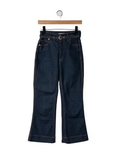 Pre-owned Zimmermann High-rise Flared Jeans In Blue