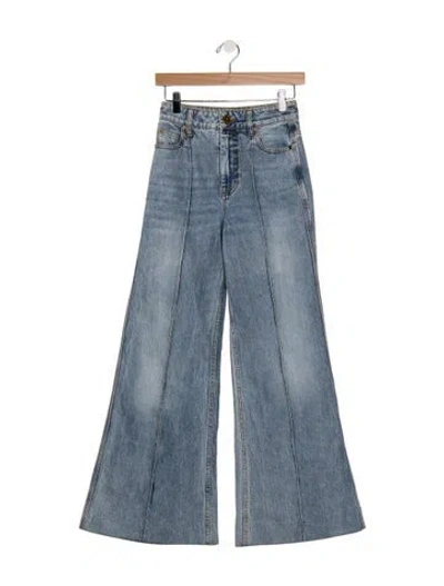 Pre-owned Zimmermann High-rise Flared Jeans In Blue