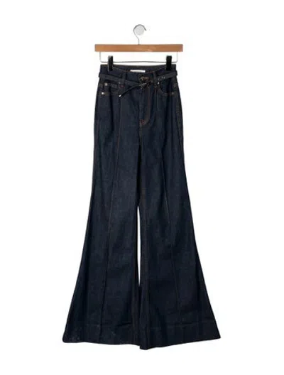Pre-owned Zimmermann High-rise Flared Jeans In Blue