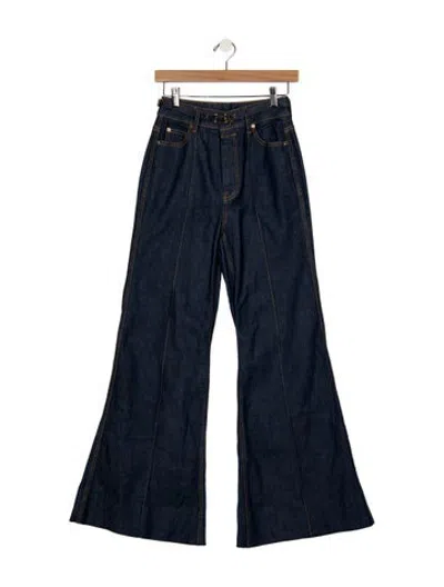 Pre-owned Zimmermann High-rise Flared Jeans In Blue