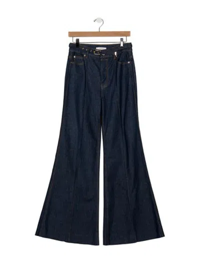 Pre-owned Zimmermann High-rise Flared Jeans In Blue
