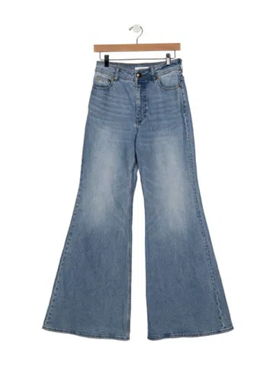 Pre-owned Zimmermann High-rise Flared Jeans In Blue