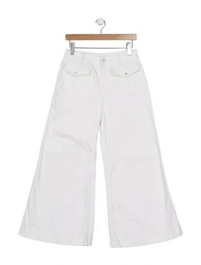 Pre-owned Zimmermann High-rise Flared Jeans In White