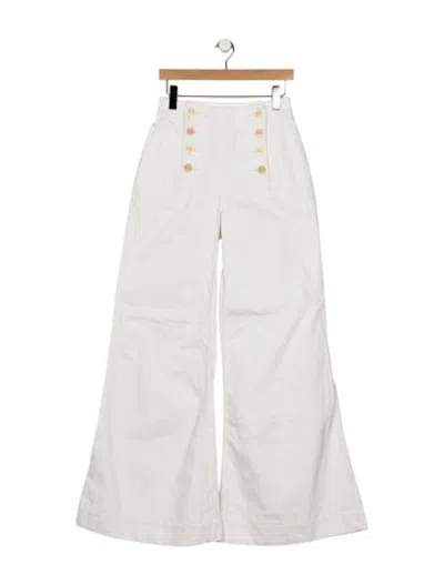 Pre-owned Zimmermann High-rise Flared Jeans In White
