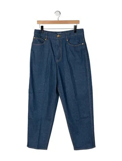 Pre-owned Zimmermann High-rise Straight Leg Jeans In Blue