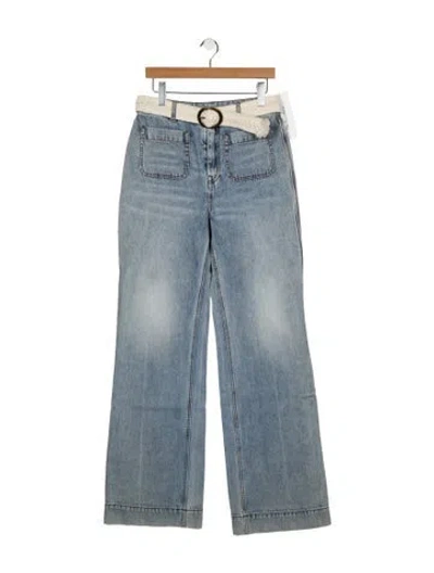 Pre-owned Zimmermann High-rise Wide Leg Jeans In Blue