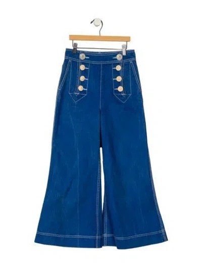 Pre-owned Zimmermann High-rise Wide Leg Jeans In Blue