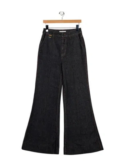 Pre-owned Zimmermann High-rise Wide Leg Jeans In Blue