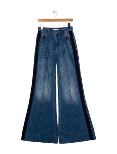 Pre-owned Zimmermann High-rise Wide Leg Jeans In Blue