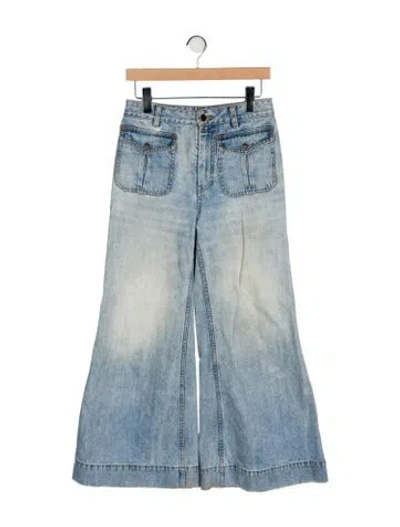 Pre-owned Zimmermann High-rise Wide Leg Jeans In Blue