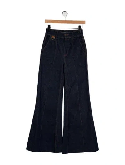 Pre-owned Zimmermann High-rise Wide Leg Jeans In Blue
