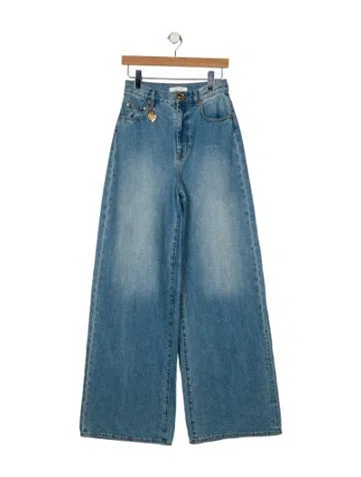 Pre-owned Zimmermann High-rise Wide Leg Jeans In Blue