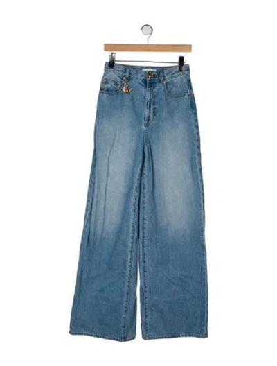 Pre-owned Zimmermann High-rise Wide Leg Jeans In Blue