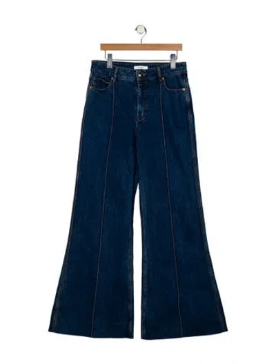 Pre-owned Zimmermann High-rise Wide Leg Jeans In Blue